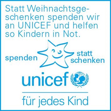 Lm-therm unterstützt „Spenden statt Schenken“ von UNICEF